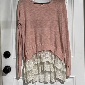 Pink tunic sweater